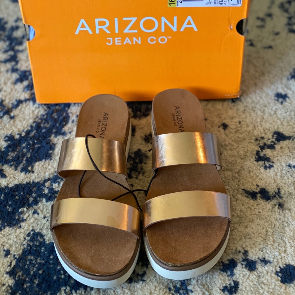 Rose gold sandals